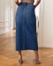 DENIM SLIT MIDI SKIRT